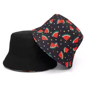 Cute Watermelon Print Pattern Bucket Hats Men Women Fisherman Hat Spring Summer - Picture 1 of 2