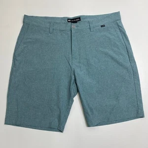 Travis Mathew Sand Harbor Shorts Golf Chino Mens 38 Teal Stretch Zip 1MW397 - Picture 1 of 12