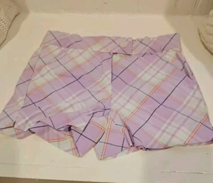 Janie And Jack Girls Shorts 5 Purple Multi Plaid Adjustable Waist Pockets - Picture 1 of 3