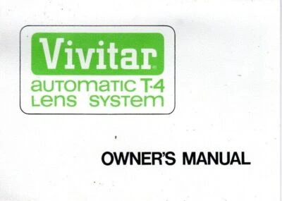 Vivitar T-4 lens system owner's manual (12 pages/1971/4"x5") - Image 1 of 4