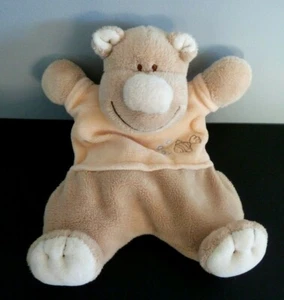 S4. DOUDOU PELUCHE JOLLYBABY OURS BEIGE ORANGE MARRON POISSON GRELOT EXC. ETAT - Foto 1 di 4