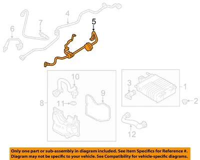 Componentes de emisión del sistema de emisiones Focus Ford OEM 13-18-manguera de vapor BV6Z9D289E Foto 1 de 2