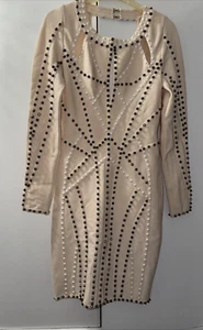 Light Pink Bandage Dress House Of Celeb Boutique Size M Studded Detail - Picture 1 of 17