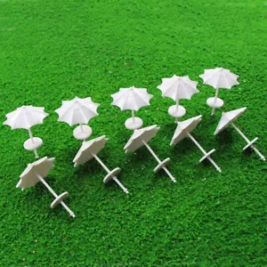 TYS12050 10pcs Model Train Sun Umbrella Parasol Colorful 1:50 O Garden Sea Beach - Picture 1 of 4