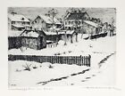 Mnchen Vorstadt Grten Winter Schnee Radierung / Eduard Winkler 1884-1978