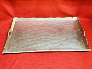 Vintage Embossed Double-Layered Metal Serving Tray 23 1/4” x 15 1/2” x 1”tall - Picture 1 of 8