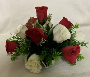 guest table Arrangement decoration red & ivory roses Artificial Wedding Flowers - Picture 1 of 24