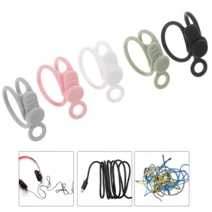 20PCS Cable Management Silicone Cord Straps Wire Organizer Headphone Cable Wrap - Picture 1 of 11