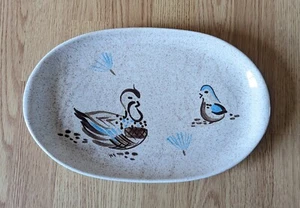 Red Wing Pottery USA Oval Serving Platter Quail Pattern Bob White Vintage *READ - Picture 1 of 8
