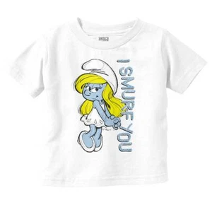 Smurfette Valentines Day Love I Smurf You Toddler Girl Youth T Shirt For Kids - Picture 1 of 5