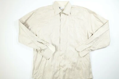 Рубашка мужская Bachrach бежевая на пуговицах большая L (41/42) (16,5) б/у в отличном состоянии - Изображение 1 из 4