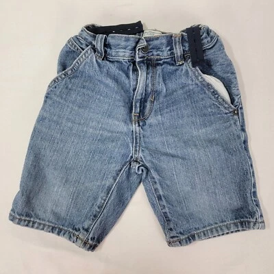 The Children's Place Blue Denim Jean Shorts Size 5 Boy's Adjustable Waistband - Image 1 of 4