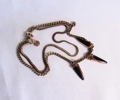 Collar Armani Exchange Est 91 Cuerno Italiano Doble Hilo Color Oro Rosa Foto 1 de 4