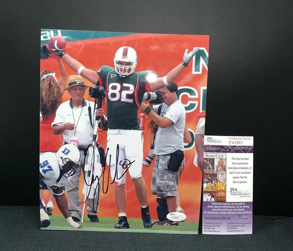 FOTO 8X10 FIRMADA POR GREG OLSEN HURACANES DE MIAMI CON CERTIFICADO DE AUTENTICIDAD JSA  Foto 1 de 1