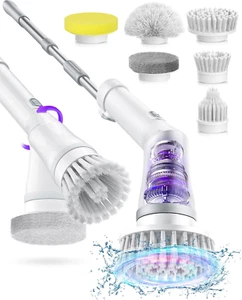 Electric Shower Spin Scrubber with 6 Detachable Brushes – Adjustable & Lightweig - Picture 1 of 7