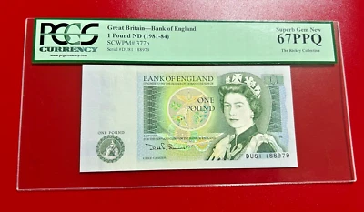 1981-84 GREAT BRITAIN BANK OF ENGLAND ONE POUND PCGS 67PPQ SUPERB GEM NEW - Image 1 of 2