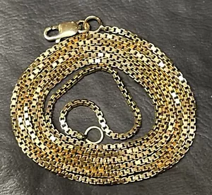 COLLAR CADENA ESLABONES CAJA ORO AMARILLO MACIZO 14K 24" 1,6mm -como nuevo- 7 Gramos - Imagen 1 de 5