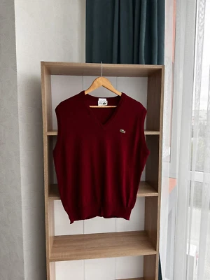 Chaleco de lana borgoña Lacoste Chemise de colección Foto 1 de 4