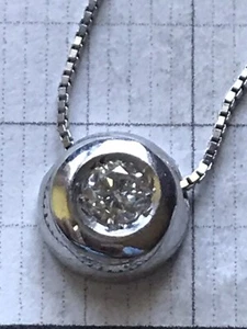 Wunderschöne Kette 18 Karat mit Brillant ca. 0,18 Karat Weiß Gold TOP! - Bild 1 von 4