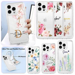 Flower Design Custom Case For iPhone 15 16 Pro Max 14 13 Shockproof Phone Cover - Picture 1 of 55