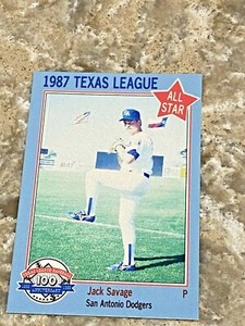 1987 Texas League All Stars Jack Savage #34 San Antonio Dodgers Minor League