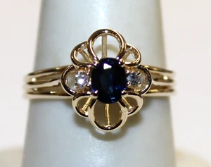 WUNDERSCHÖNER RING 14KT GELBGOLD SAPHIR & DIAMANT - Bild 1 von 5