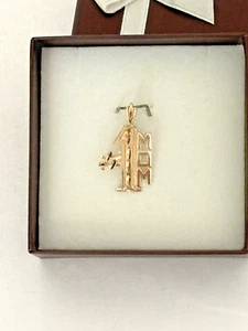 14kt YG #1 Mom Charm - Imagen 1 de 4