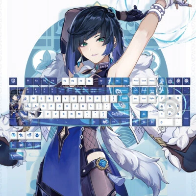 118 key Genshin Impact theme keycap PBT Ganyu Yae Miko Zhongli - Image 1 of 4