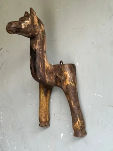 INDIANO ANTICO MURO INTAGLIATO IN LEGNO APPESO GRANDE PARETE TESTA DI CAMMELLO DECORAZIONE PARETE 24""X11" - Foto 1 di 15