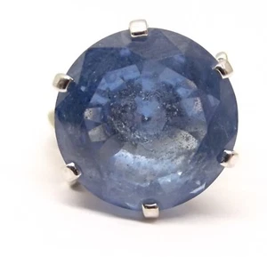Anillo de Topacio Azul Oro Blanco 10K Talla 5 Cóctel PRIMAVERA Enorme Joya Adornada Estate - Imagen 1 de 7