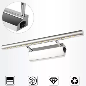 LED Spiegelleuchte Spiegellampe Spiegellicht mit Schalter Edelstahl Schranklampe - Bild 1 von 12