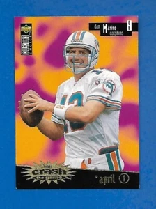 Tarjeta de fútbol americano 1996 Crash the Game Gold Promo Dan Marino Miami Dolphins 1 de abril - Imagen 1 de 2