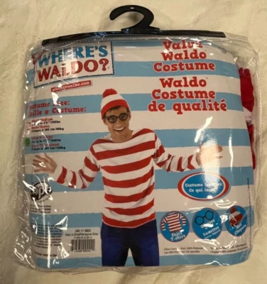 Disfraz Where's Waldo Adulto Talla L/XL Usado BONO dos Gorras de Béisbol Waldo Foto 1 de 4