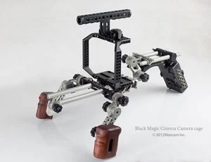Movcam BMCC shoulder rig Black Magic Cinema Camera Cage Handle Battery Grip - Picture 1 of 5