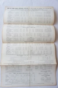 Estilo póster horario ferroviario Isla de Man de septiembre de 1962 - Imagen 1 de 7