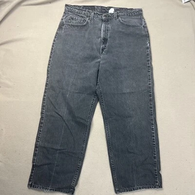 Jeans masculino vintage Levi's 36x28 preto 560 ajuste solto perna reta preto EUA denim - Imagem 1 de 4