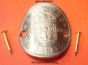 INSIGNIA DE PALO DE CAMINAR/SENDERISMO - ESCASO CHELÍN ESCOCÉS REINA ELIZABETH II 1961 - Imagen 1 de 1