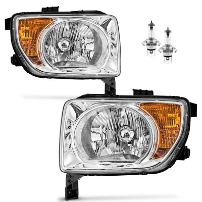 Pair Headlights For 2003-2006 Honda Element DX/EX/LX Halogen Chrome w/Bulbs Foto 1 de 4