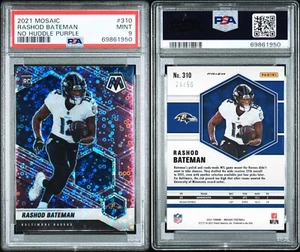 Rashod Bateman /50 NO HUDDLE PURPLE Ravens 2021 Mosaico #310 RC Rookie PSA 9 - Foto 1 di 3