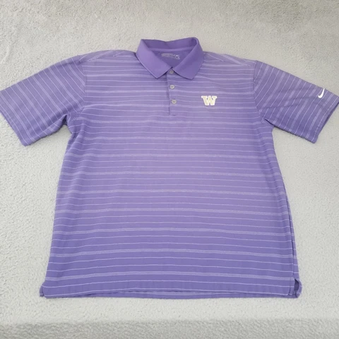 University of Washington Nike Polo Shirt Mens Medium Purple UW Dawgs Huskies Cover