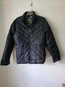 Eddie Bauer Goose Down Puffer Jacket Women's Medium Black  Zip Up Long Pockets - Picture 1 of 12