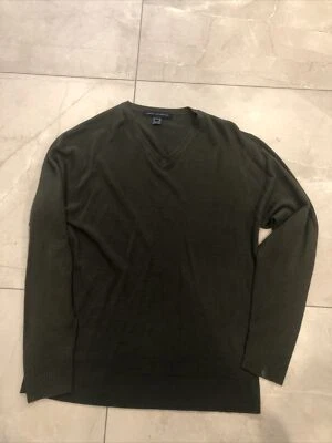 Suéter French Connection Adulto XL Hombre Verde Oliva Cuello en V Pullover 100% Acrílico Foto 1 de 4