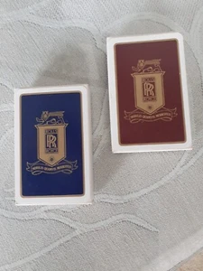 ROLLS ROYCE 2 X Packs of Playing Cards BRAND NEW - Regal Red + Royal Blue - Picture 1 of 7