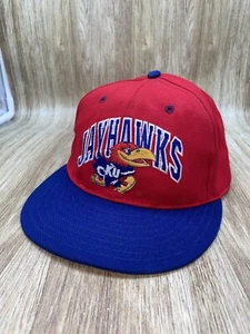 Vintage 90's Kansas Jayhawks KU Pro Line Fitted Hat Cap Sz 7 5/8 Preowned - Picture 1 of 11