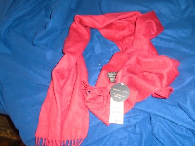 Bufanda Charter Club Luxury 100 % cachemir con flecos rojo escarlata ultra suave nueva con etiquetas Foto 1 de 2