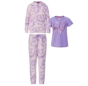 Girls Saint Eve Youth 3 Piece Sleepwear Set Pink & Purple M (10/12) NWT - Picture 1 of 5