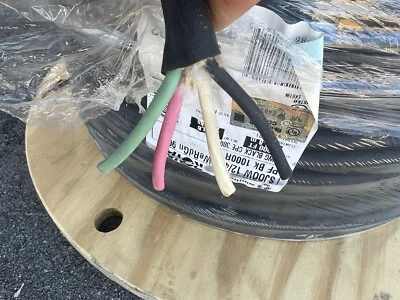 CHOOSE LENGHT 12/4 SJOOW Black Rubber Cord Outdoor Flexible Extension Wire/Cable - Image 1 of 4