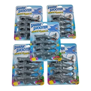 Lot of 5 Shark Shooter Rubber Toy Stretch It Fling It Party Favors Birthday - Picture 1 of 5