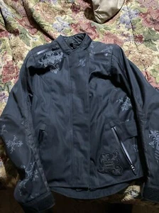 Women's Shift Black Nylon MotorCycle Riding Jacket Padded Size *X-Small-W/Gloves - Picture 1 of 14