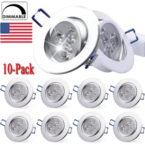 10Pcs Dimmable 3W 4W 5W LED Ceiling Light Downlight with LED Driver Panel Lights - Picture 1 of 8